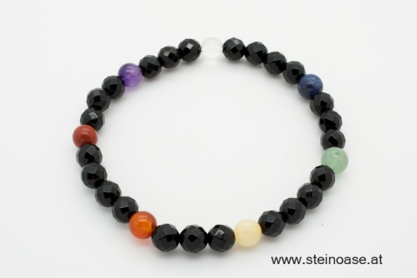 Armband Chakren & Onyx 6mm